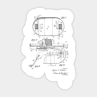 Hockey Game Board Vintage Patent Drawing Sticker